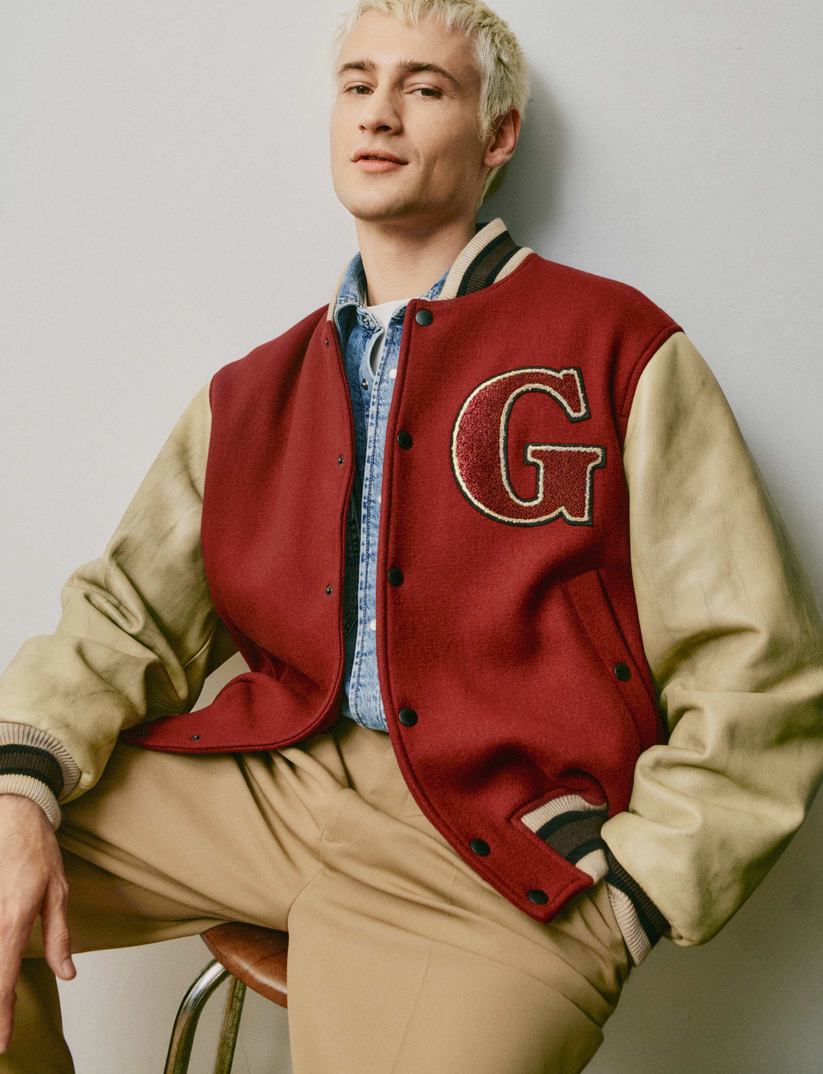 Padded Mix Varsity Jacket